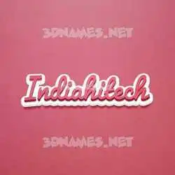 indiahitech in Red Scribble style - 3D name wallpaper
