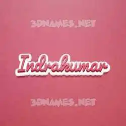 indrakumar in Red Scribble style - 3D name wallpaper