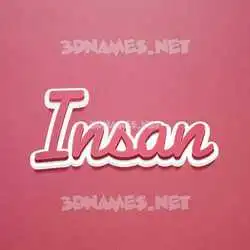 insan in Red Scribble style - 3D name wallpaper