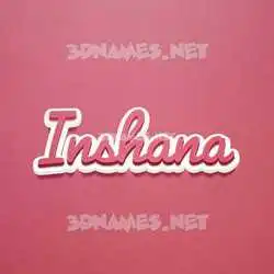 inshana in Red Scribble style - 3D name wallpaper