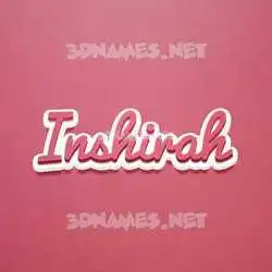 inshirah in Red Scribble style - 3D name wallpaper