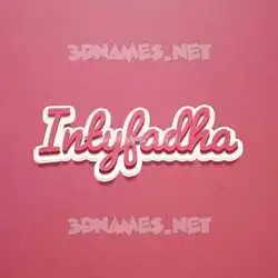 intyfadha in Red Scribble style - 3D name wallpaper
