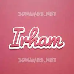 irham in Red Scribble style - 3D name wallpaper