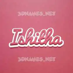 ishitha in Red Scribble style - 3D name wallpaper