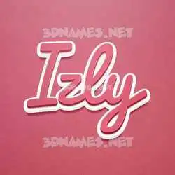 izly in Red Scribble style - 3D name wallpaper