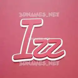 izz in Red Scribble style - 3D name wallpaper