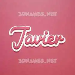 javier in Red Scribble style - 3D name wallpaper