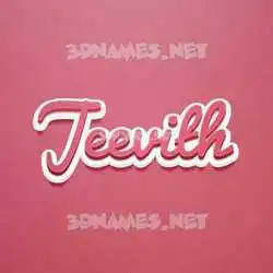 jeevith in Red Scribble style - 3D name wallpaper