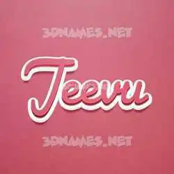 jeevu in Red Scribble style - 3D name wallpaper