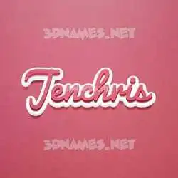 jenchris in Red Scribble style - 3D name wallpaper