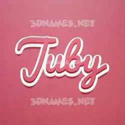 juby in Red Scribble style - 3D name wallpaper