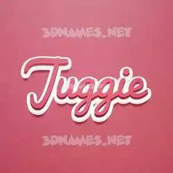 juggie in Red Scribble style - 3D name wallpaper