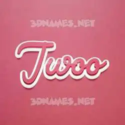 jwoo in Red Scribble style - 3D name wallpaper