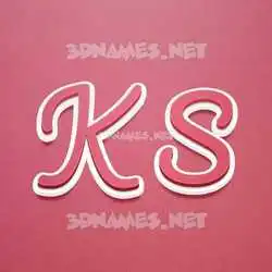 k s in Red Scribble style - 3D name wallpaper
