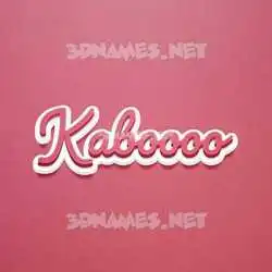 kaboooo in Red Scribble style - 3D name wallpaper