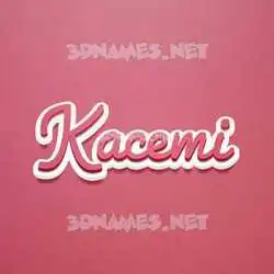 kacemi in Red Scribble style - 3D name wallpaper