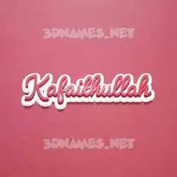 kafaithullah in Red Scribble style - 3D name wallpaper