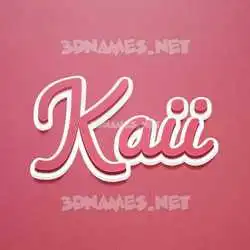 kaii in Red Scribble style - 3D name wallpaper
