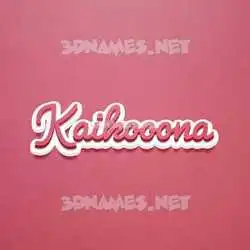 kaikooona in Red Scribble style - 3D name wallpaper