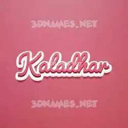 kaladhar in Red Scribble style - 3D name wallpaper