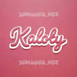 kaloty in Red Scribble style - 3D name wallpaper