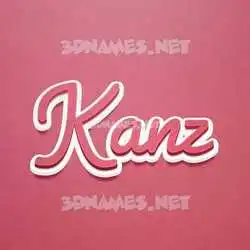 kanz in Red Scribble style - 3D name wallpaper