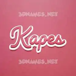 kapes in Red Scribble style - 3D name wallpaper