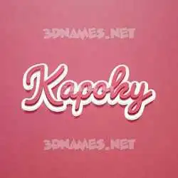 kapoky in Red Scribble style - 3D name wallpaper