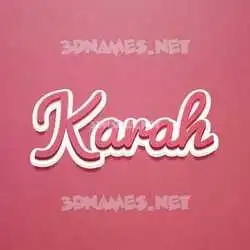 karah in Red Scribble style - 3D name wallpaper