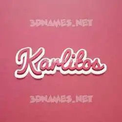 karlitos in Red Scribble style - 3D name wallpaper