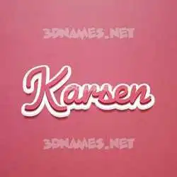 karsen in Red Scribble style - 3D name wallpaper