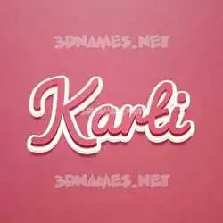 karti in Red Scribble style - 3D name wallpaper