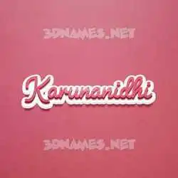 karunanidhi in Red Scribble style - 3D name wallpaper