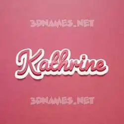 kathrine in Red Scribble style - 3D name wallpaper