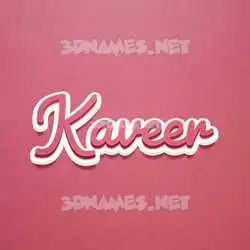 kaveer in Red Scribble style - 3D name wallpaper