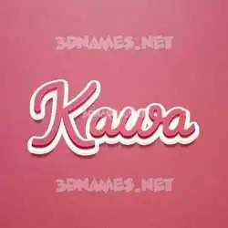 kawa in Red Scribble style - 3D name wallpaper