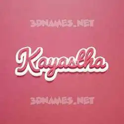kayastha in Red Scribble style - 3D name wallpaper
