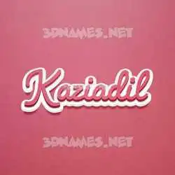 kaziadil in Red Scribble style - 3D name wallpaper