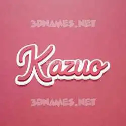 kazuo in Red Scribble style - 3D name wallpaper