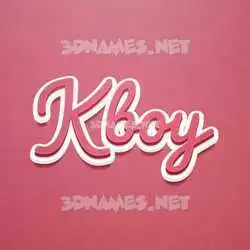 kboy in Red Scribble style - 3D name wallpaper