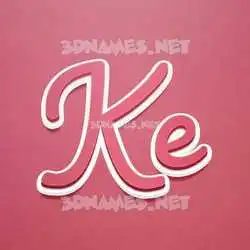 ke in Red Scribble style - 3D name wallpaper