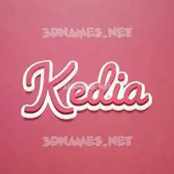 kedia in Red Scribble style - 3D name wallpaper
