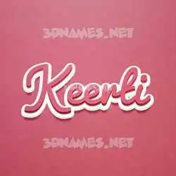 keerti in Red Scribble style - 3D name wallpaper