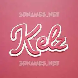 kelz in Red Scribble style - 3D name wallpaper