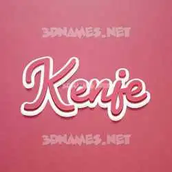 kenje in Red Scribble style - 3D name wallpaper