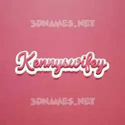 kennyswifey in Red Scribble style - 3D name wallpaper