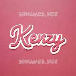 kenzy in Red Scribble style - 3D name wallpaper
