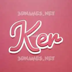 ker in Red Scribble style - 3D name wallpaper