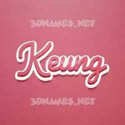 keung in Red Scribble style - 3D name wallpaper