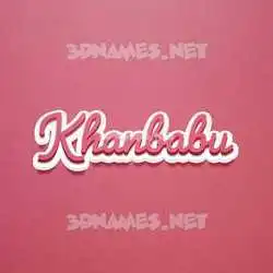 khanbabu in Red Scribble style - 3D name wallpaper